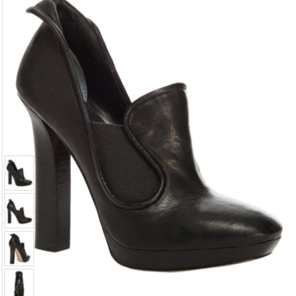 NWT Leon Max Black Leather Vested Pumps | Size 8.5 | $80